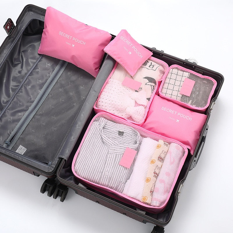 6pcs Set Portable Packing Cubes for Travel Organization